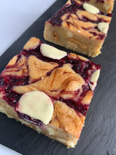 Load image into Gallery viewer, Brown butter raspberry and white chocolate blondie