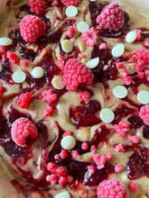 Load image into Gallery viewer, Brown butter raspberry and white chocolate blondie